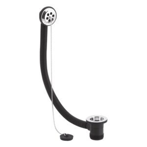 Nuie Chrome Bath Waste with Chain & Bath Plug