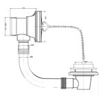 Nuie Chrome Bath Waste with Chain & Bath Plug