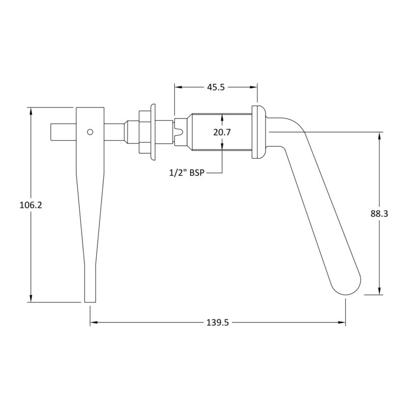 Nuie Chrome Metal Universal Cistern Lever