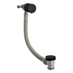 Nuie Matt Black Overflow Bath Filler