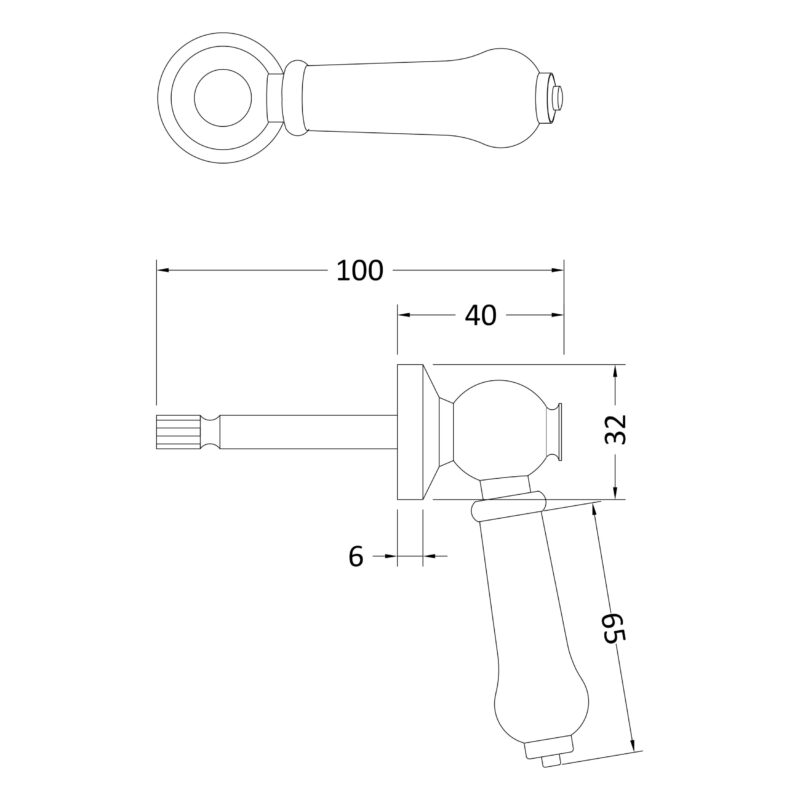 Nuie Brushed Pewter Lever Handle for Close Coupled/Low Level Cistern