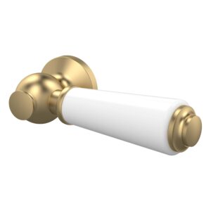 Nuie White & Brushed Brass Ceramic WC Lever