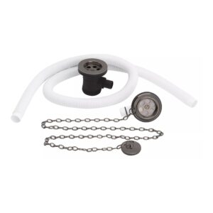 Nuie Brushed Pewter Extended Retainer Bath Waste with Overflow