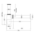Nuie Brushed Pewter Classic Bottle Trap