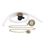 Nuie Brushed Brass Extended Retainer Bath Waste with Overflow