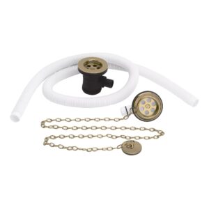 Nuie Brushed Brass Extended Retainer Bath Waste with Overflow