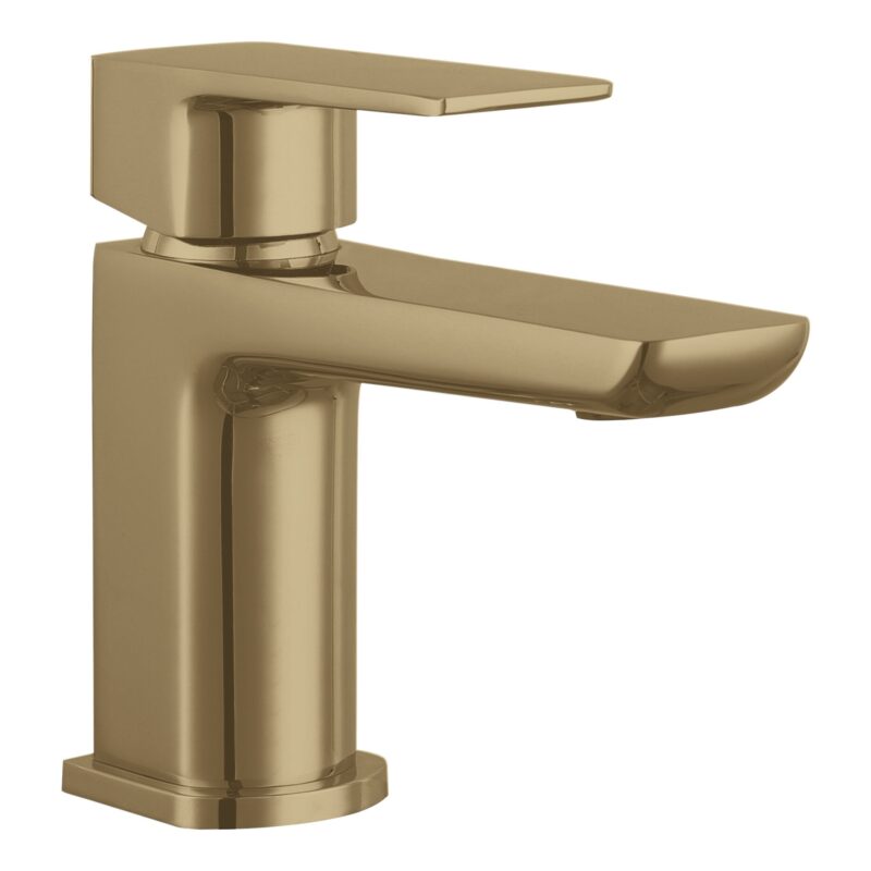 Nuie Eclipse Brushed Brass Mono Basin Mixer with Waste