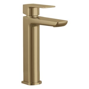 Nuie Eclipse Brushed Brass Tall Mono Basin Mixer