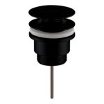 Nuie Matt Black Universal Push Button Basin Waste