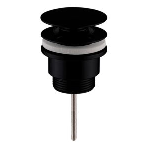 Nuie Matt Black Universal Push Button Basin Waste