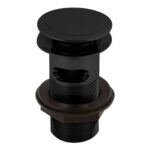 Nuie Matt Black Push Button Basin Waste