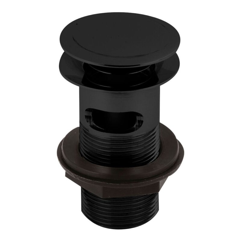Nuie Matt Black Push Button Basin Waste