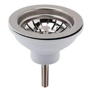Nuie Chrome 90mm Basket Strainer Kitchen Sink Waste