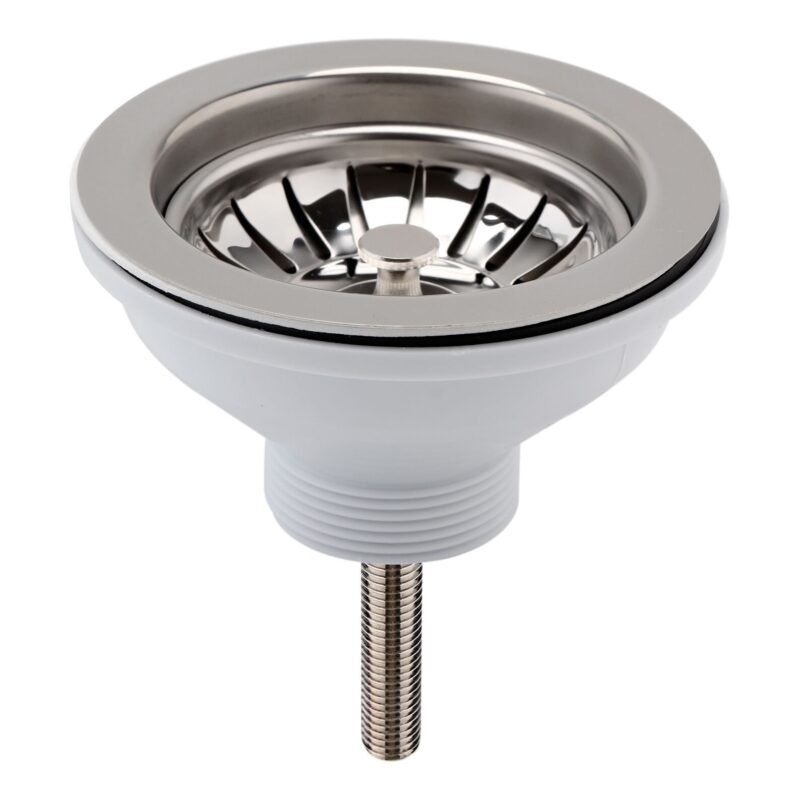 Nuie Chrome 90mm Basket Strainer Kitchen Sink Waste Nuie Chrome 90mm Basket Strainer Kitchen Sink Waste