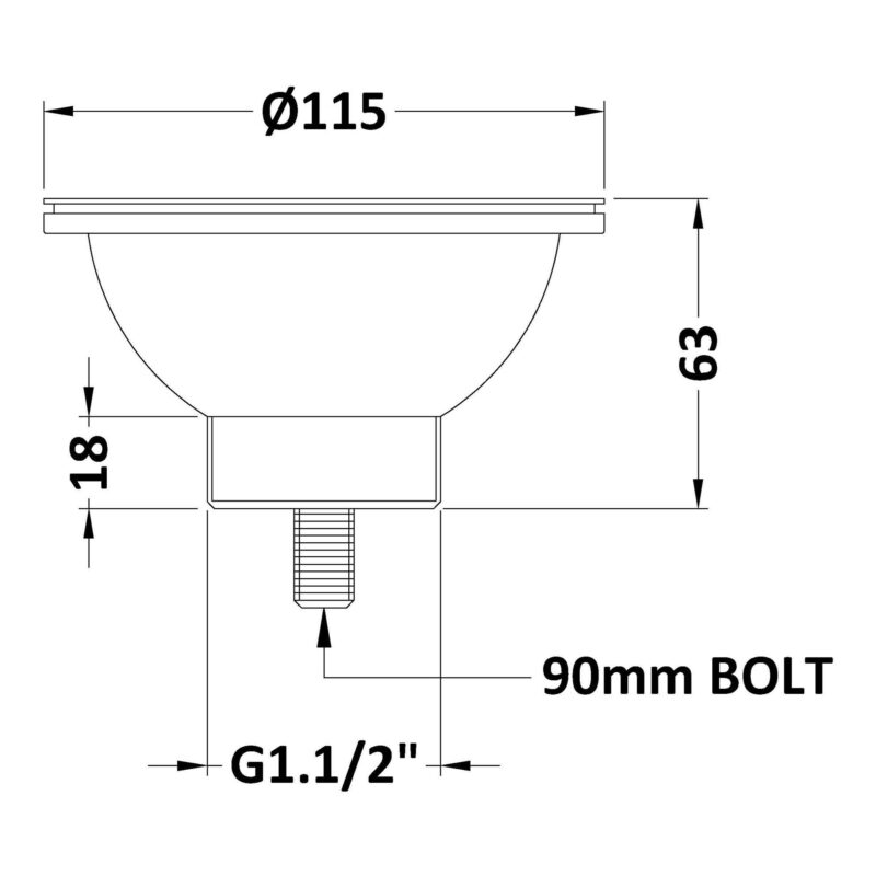 Nuie Chrome 90mm Basket Strainer Kitchen Sink Waste