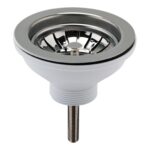 Nuie Brushed Nickel 90mm Basket Strainer Kitchen Sink Waste