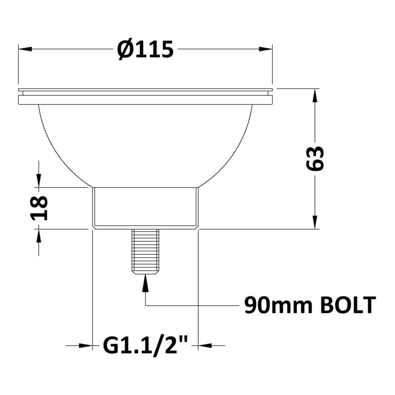 Nuie Brushed Nickel 90mm Basket Strainer Kitchen Sink Waste