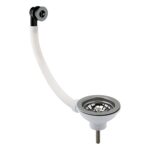 Nuie Brushed Nickel 90mm Basket Strainer Waste with Overflow