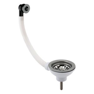 Nuie Brushed Nickel 90mm Basket Strainer Waste with Overflow