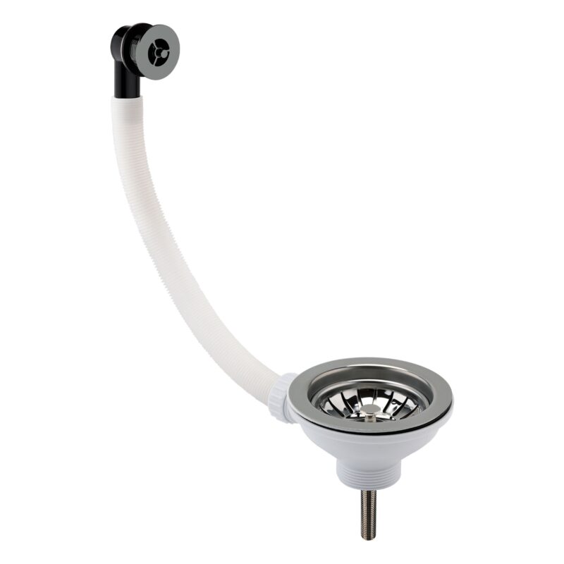 Nuie Brushed Nickel 90mm Basket Strainer Waste with Overflow Nuie Brushed Nickel 90mm Basket Strainer Waste with Overflow
