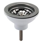 Nuie Brushed Pewter 90mm Basket Strainer Kitchen Sink Waste