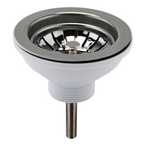 Nuie Brushed Pewter 90mm Basket Strainer Kitchen Sink Waste
