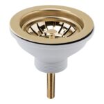 Nuie Brushed Brass 90mm Basket Strainer Kitchen Sink Waste