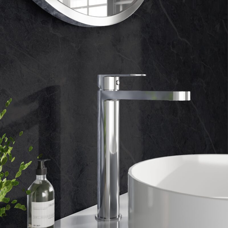 Nuie Halstatt Chrome High Rise Mono Basin Mixer