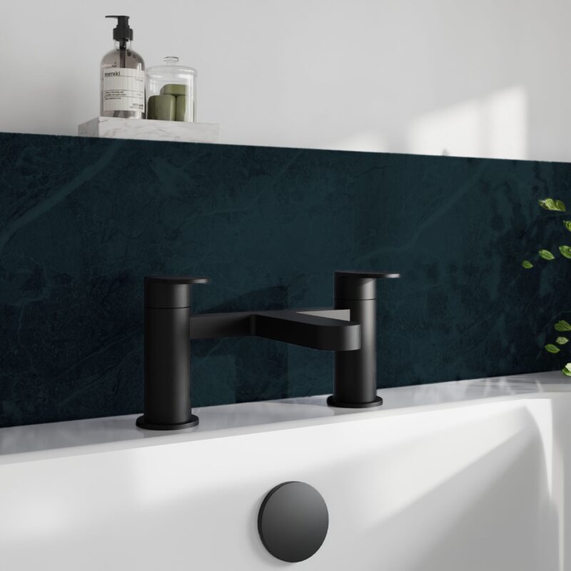 Nuie Halstatt Matt Black Bath Filler