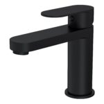 Nuie Halstatt Matt Black Mono Basin Mixer & Push Button Waste