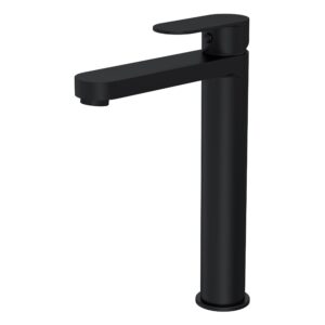 Nuie Halstatt Matt Black High Rise Mono Basin Mixer