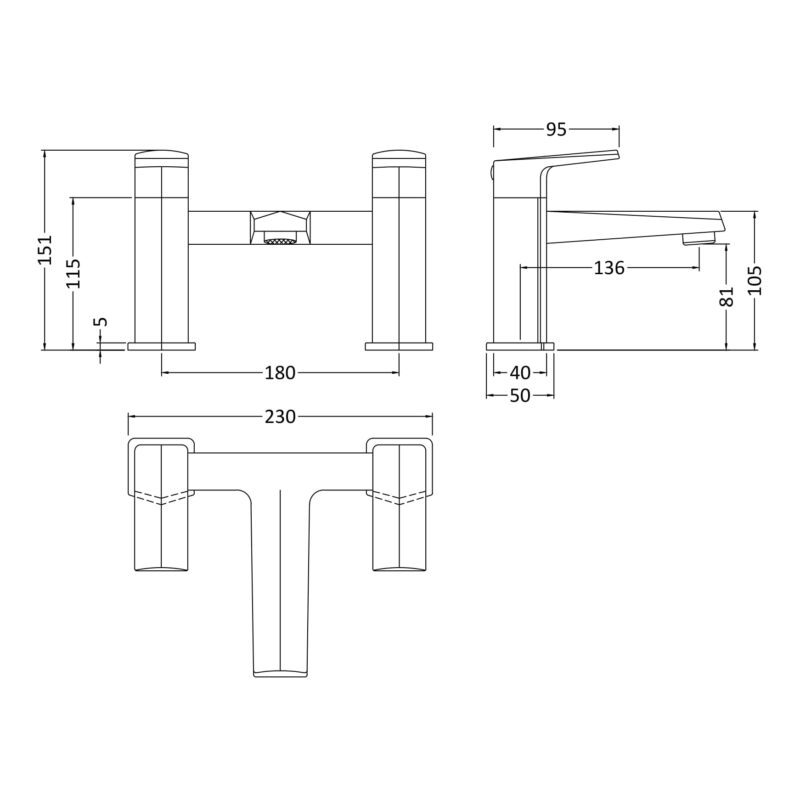 Nuie Hardy Chrome Bath Filler