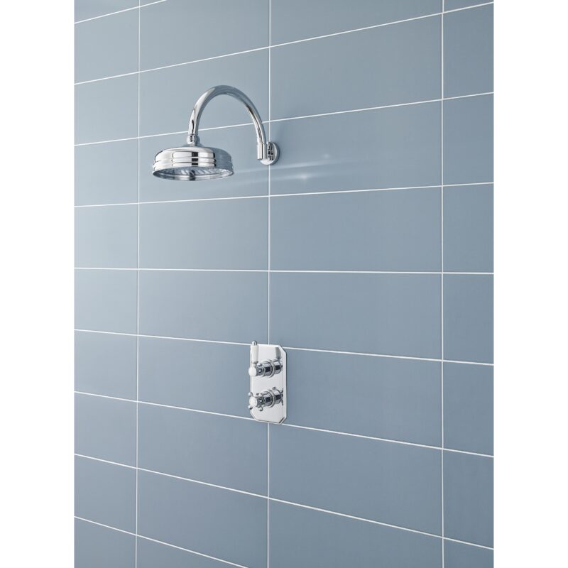 Nuie Chrome Apron Fixed Shower Head 200mm