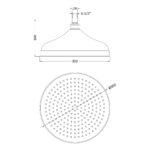Nuie Brushed Pewter 300mm Apron Fixed Shower Head