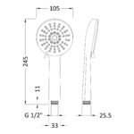 Nuie Chrome Water Saving Multifunction Shower Handset