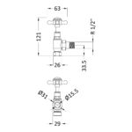 Nuie Victorian Chrome Angled Radiator Valve Pack