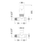 Nuie Chrome Straight Thermostatic Radiator Valve Pack