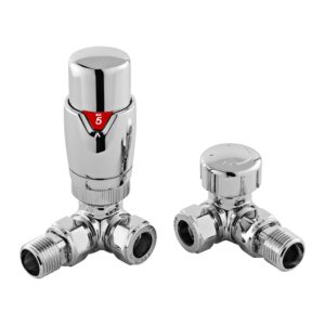 Nuie Chrome Corner Thermostatic Radiator Valve Pack