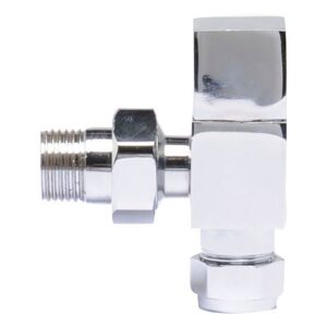 Nuie Square Chrome Angled Radiator Valve Pack
