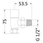 Nuie Square Chrome Angled Radiator Valve Pack