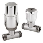 Nuie Chrome Straight Radiator Valve Pack
