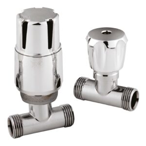 Nuie Chrome Straight Radiator Valve Pack
