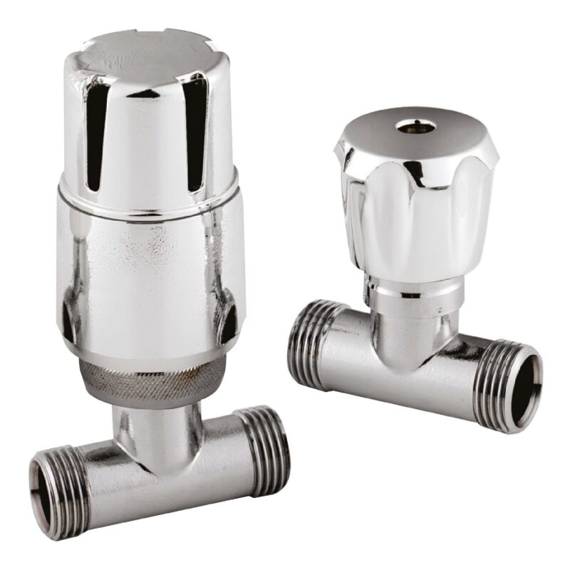 Nuie Chrome Straight Radiator Valve Pack Nuie Chrome Straight Radiator Valve Pack
