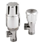 Nuie Chrome Angled Thermostatic Radiator Valve Pack