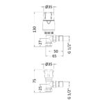 Nuie Chrome Angled Thermostatic Radiator Valve Pack