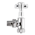Nuie Crosshead Chrome Angled Radiator Valve Pack