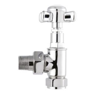 Nuie Crosshead Chrome Angled Radiator Valve Pack