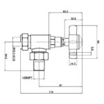 Nuie Crosshead Chrome Angled Radiator Valve Pack