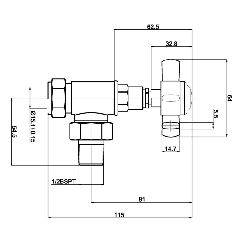 Nuie Crosshead Chrome Angled Radiator Valve Pack