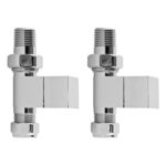 Nuie Square Chrome Straight Radiator Valve Pack